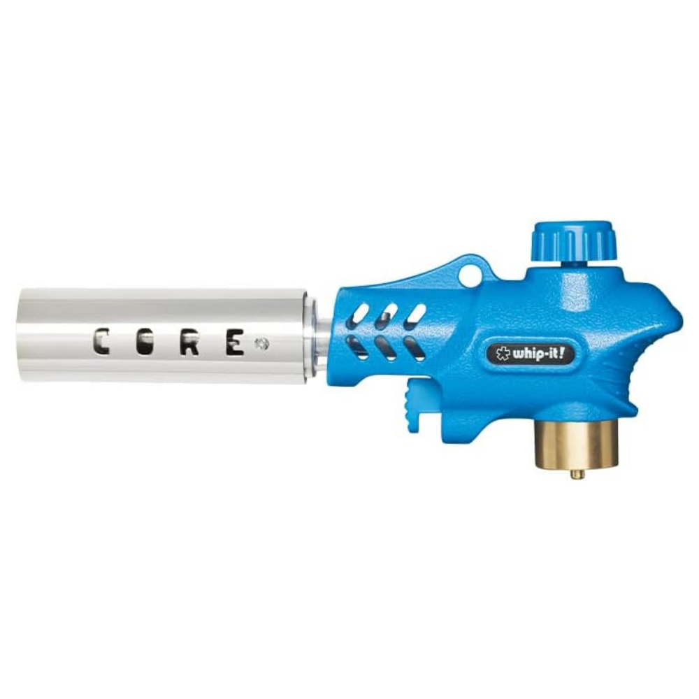Core Torch - Refillable Kitchen Torch Blow Torch with Safety Lock and Adjustable Flame for Desserts, Creme Brulee, and Baking (Blue Torch)