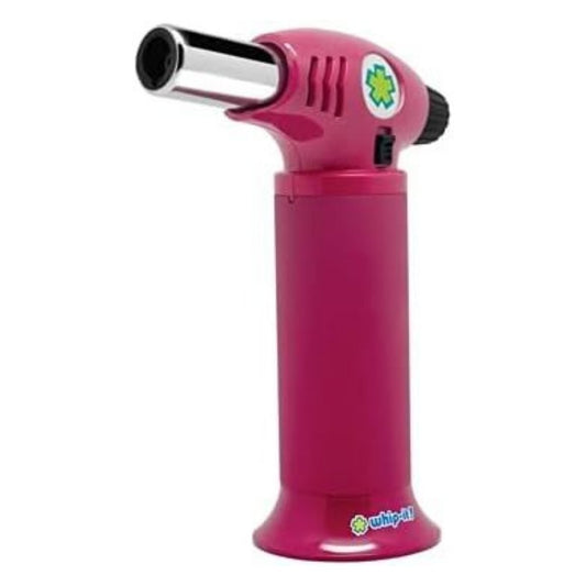Ion Torch: The Ultimate Refillable Kitchen Torch Blow Torch with Safety Lock and Adjustable Flame for Desserts, Creme Brulee, and Baking (All Pink)