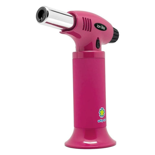 Ion Lite Torch: The Ultimate Refillable Kitchen Torch Blow Torch with Safety Lock and Adjustable Flame for Desserts, Creme Brulee, and Baking (All Pink)