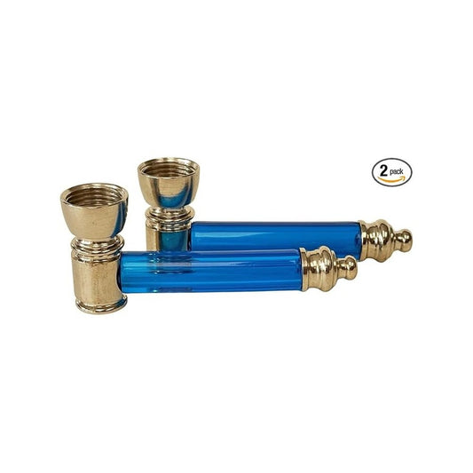 Acrylic Elegance: 3-Inch Metal Hand Pipe with Sleek Acrylic Handle