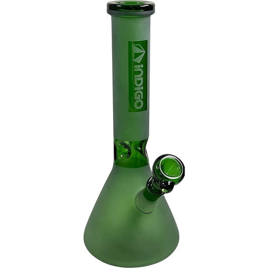 14 inches Indigo Glass water pipe Hookah with Green Color