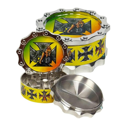 Hand Muller Biker 3-Part Herb Grinder - Durable and Stylish