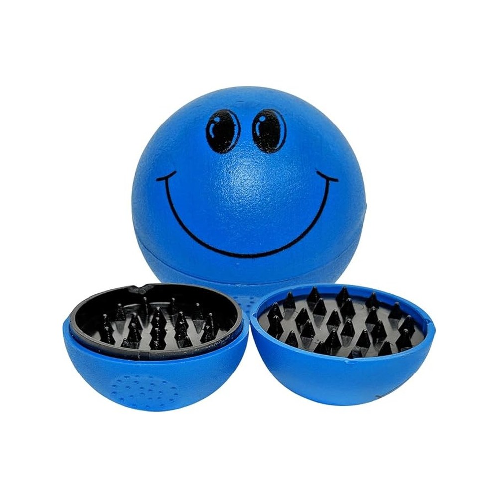 Joyful Face Design Grind Hand Muller - Blue Color