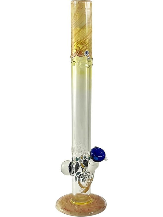 18" Crush Straight Glass Water Pipe Hookah - Silver Fumed