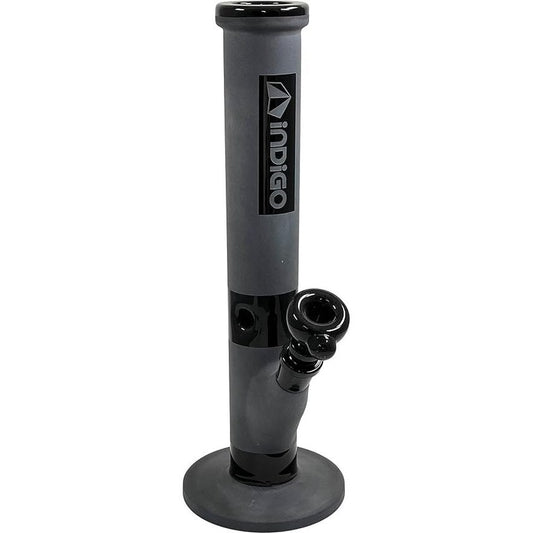 14" Sleek Indigo Glass Hookah in Straight Black