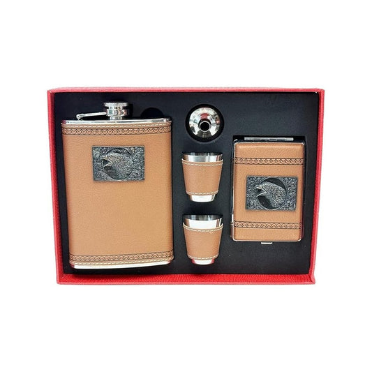 Flask Set With Cigarette Case - Stylish and Portable